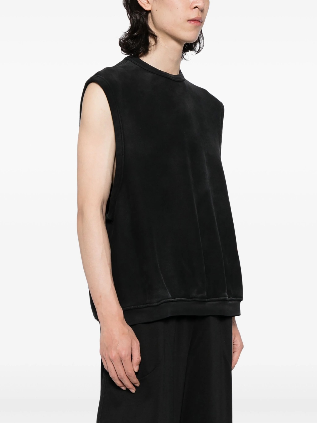 Crew Neck Vest With Pigment Wash - 4