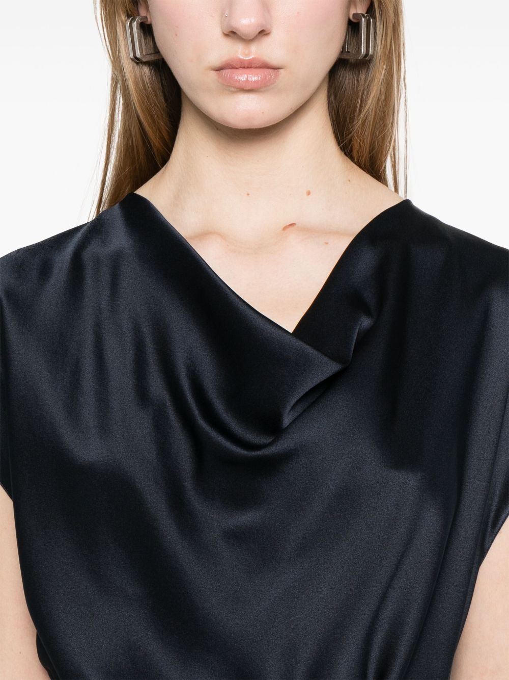 cowl-neck silk blouse - 5