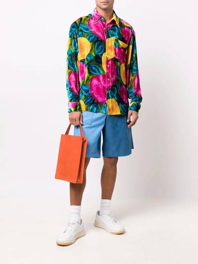 Marni floral-print velvet shirt outlook