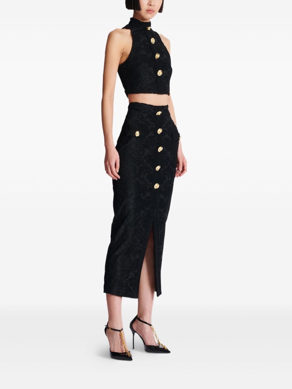 patterned-jacquard skirt - 3