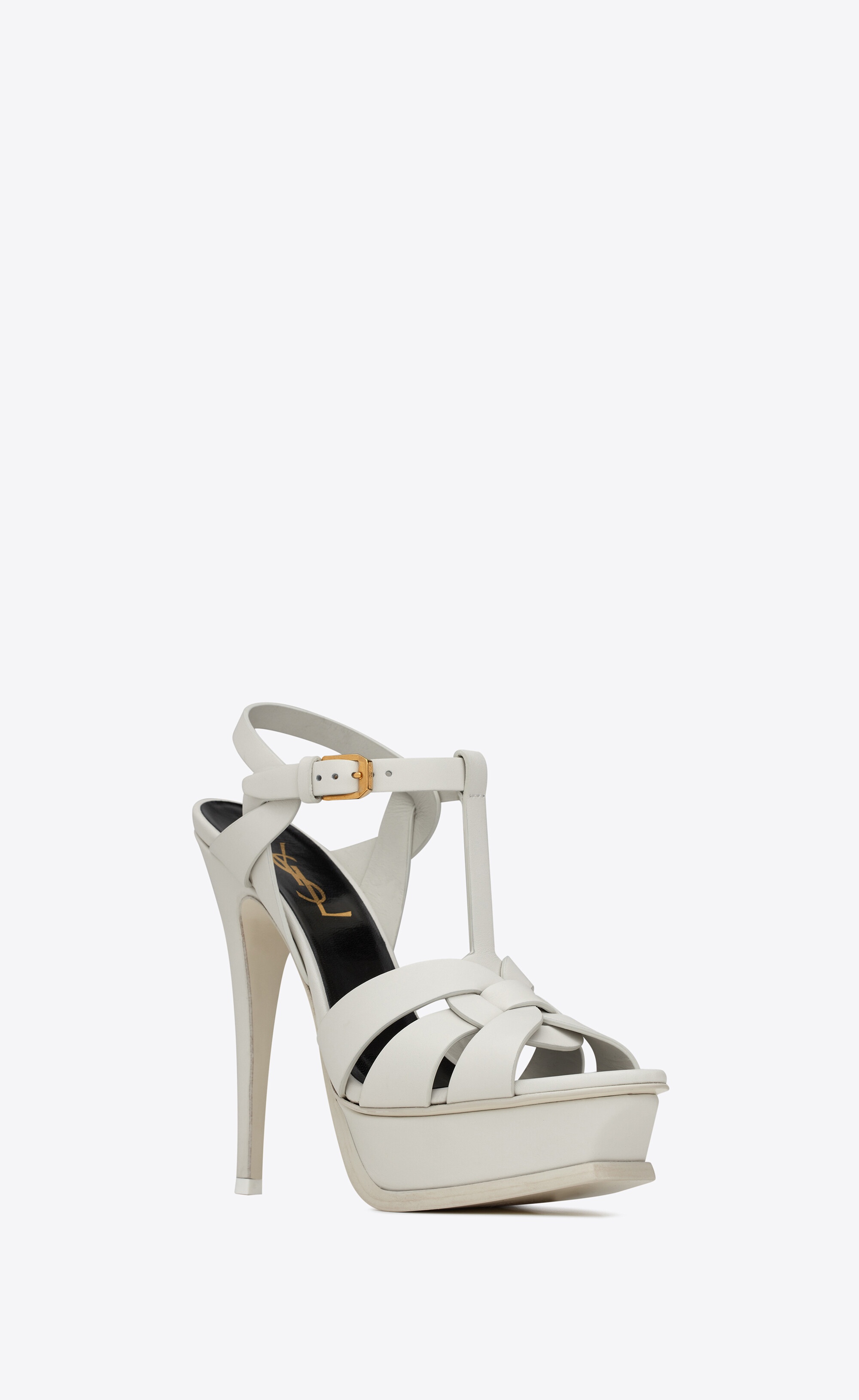 tribute platform sandals in smooth leather - 3