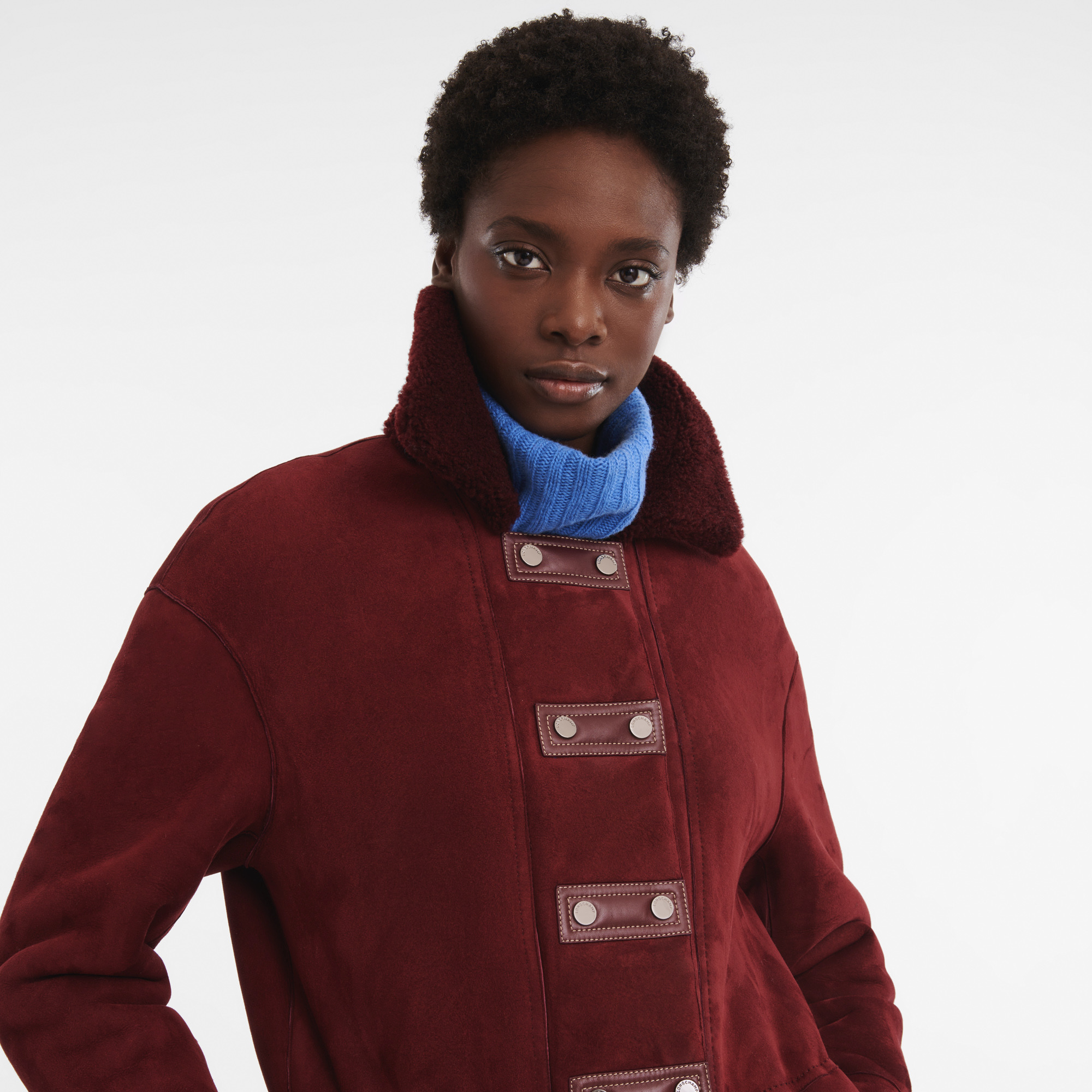 Fall-Winter 2023 Collection Coat Plum - Leather - 3