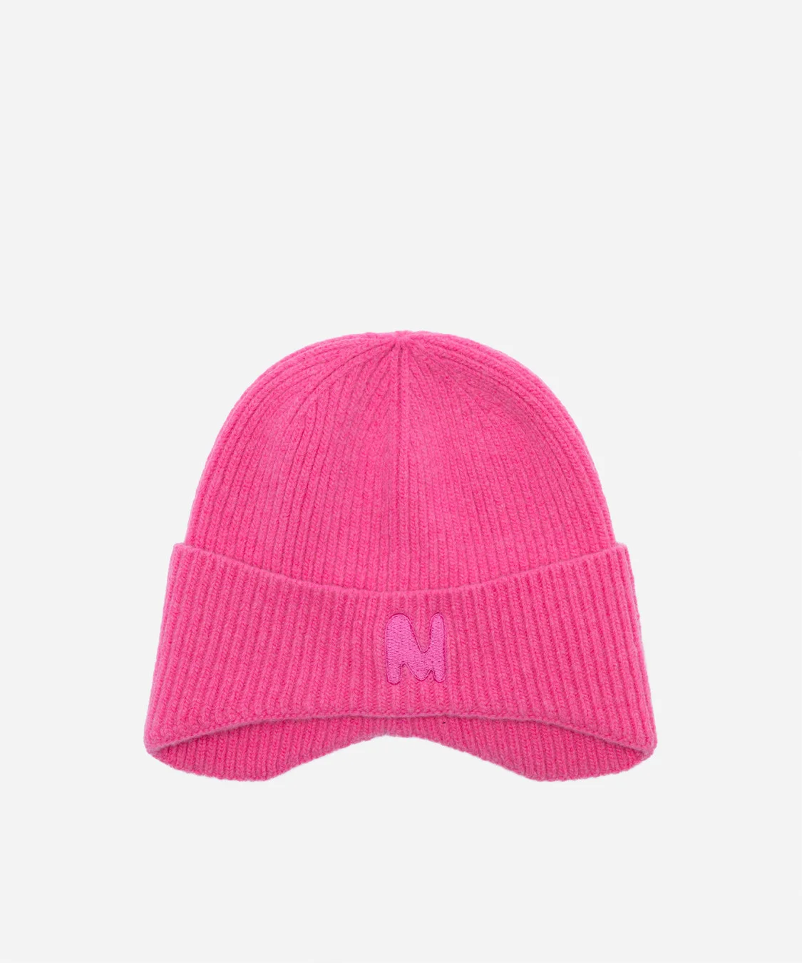 Ribbed beanie hat with embroidered logo - 1