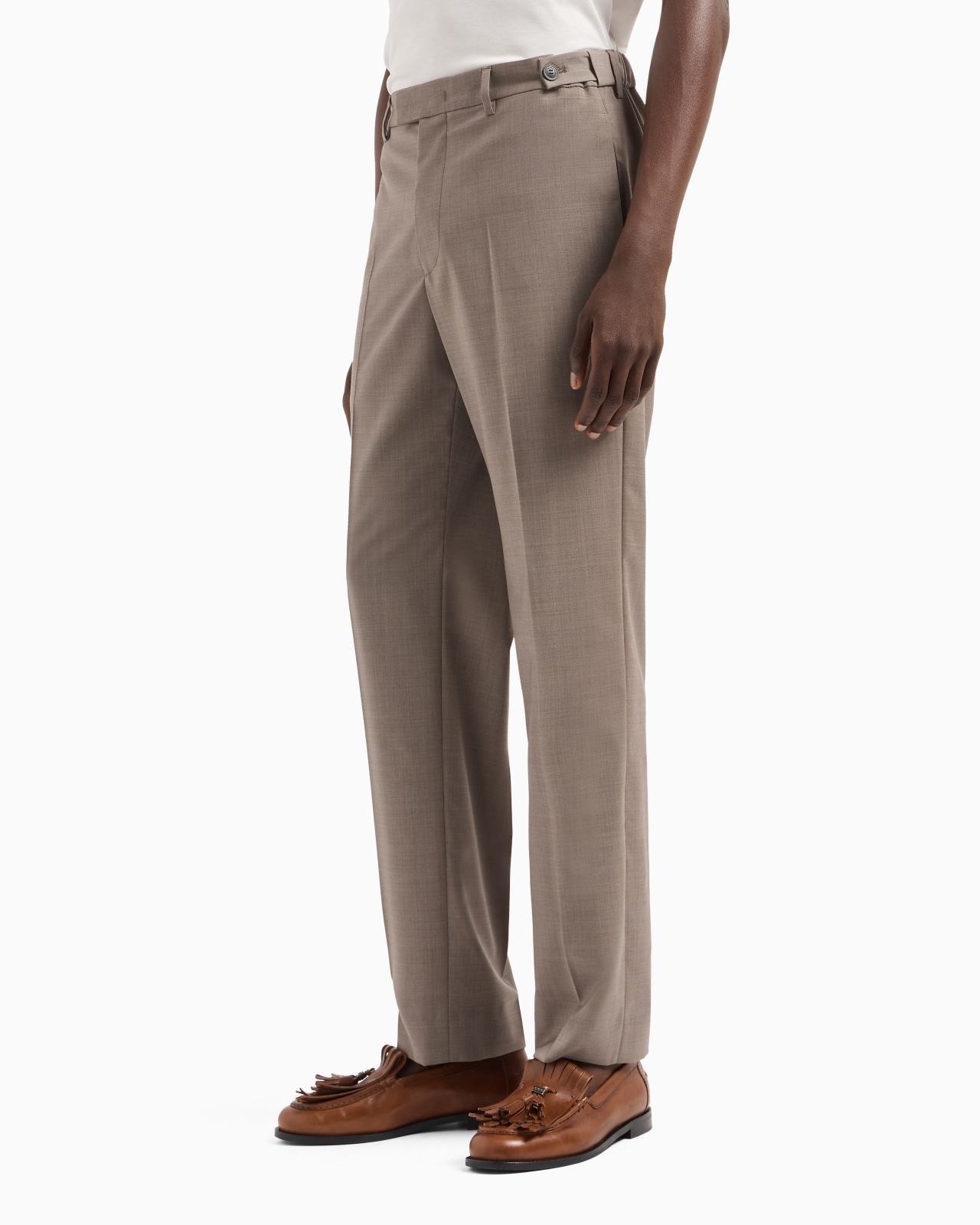 TROUSERS WITH A PLEAT IN TROPICAL LIGHT WOOL CANVAS - 2
