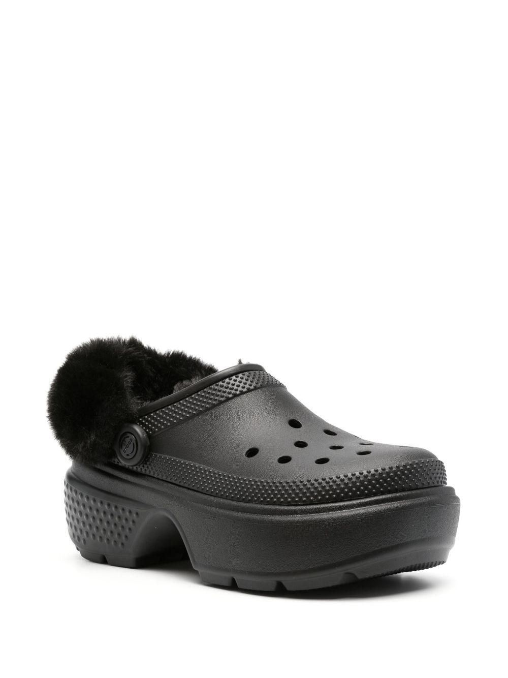 faux-fur platform clogs - 2