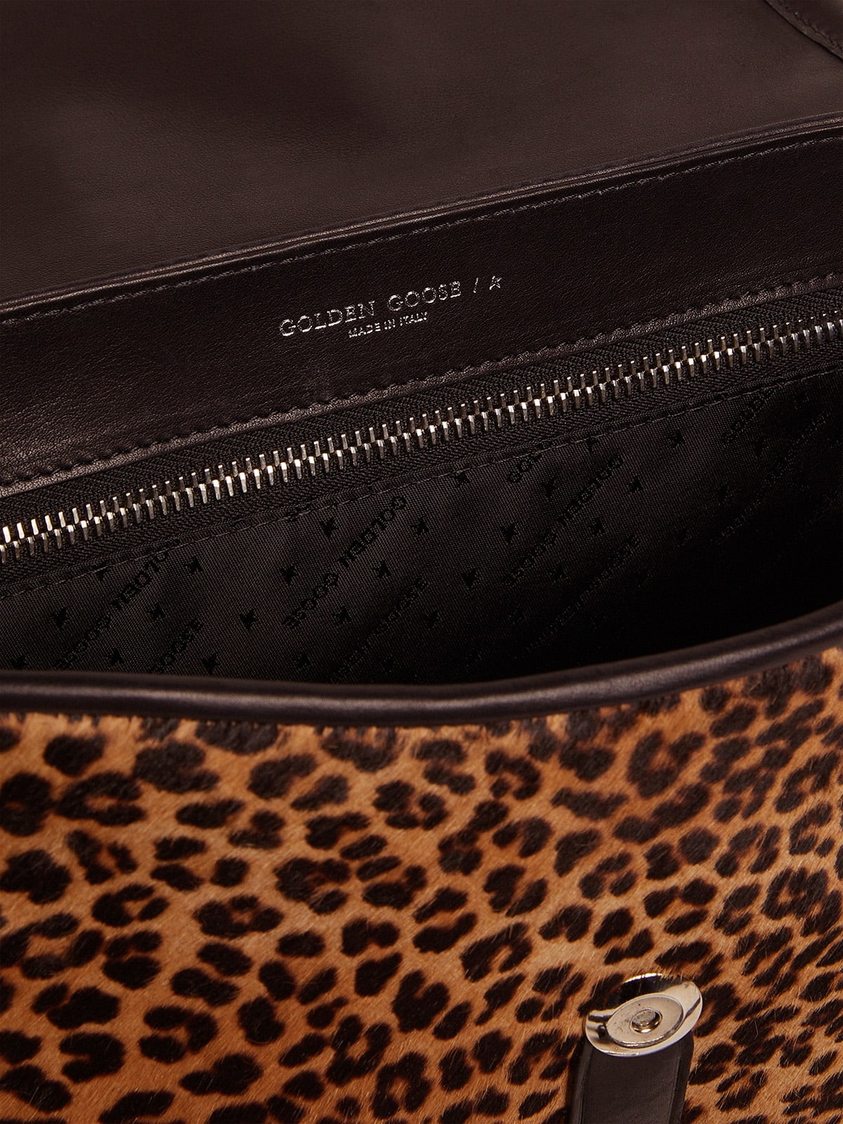 Medium Rodeo Bag in black leather and leopard-print pony skin - 3