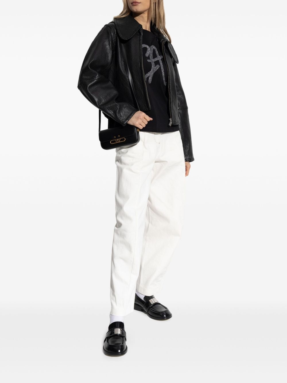 cotton wide-leg trousers - 2