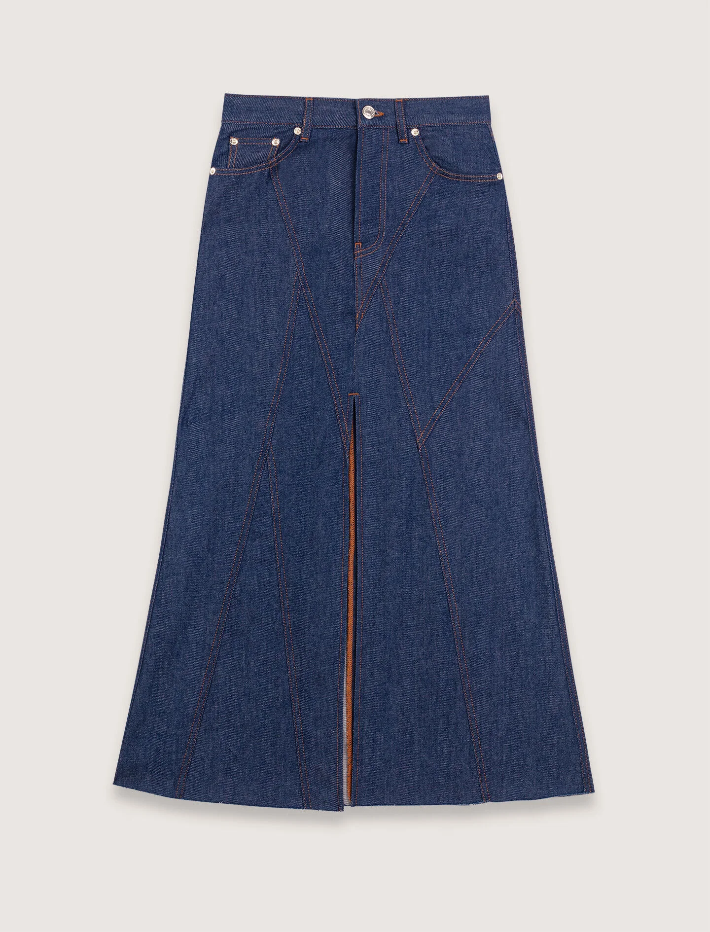Long denim skirt - 1