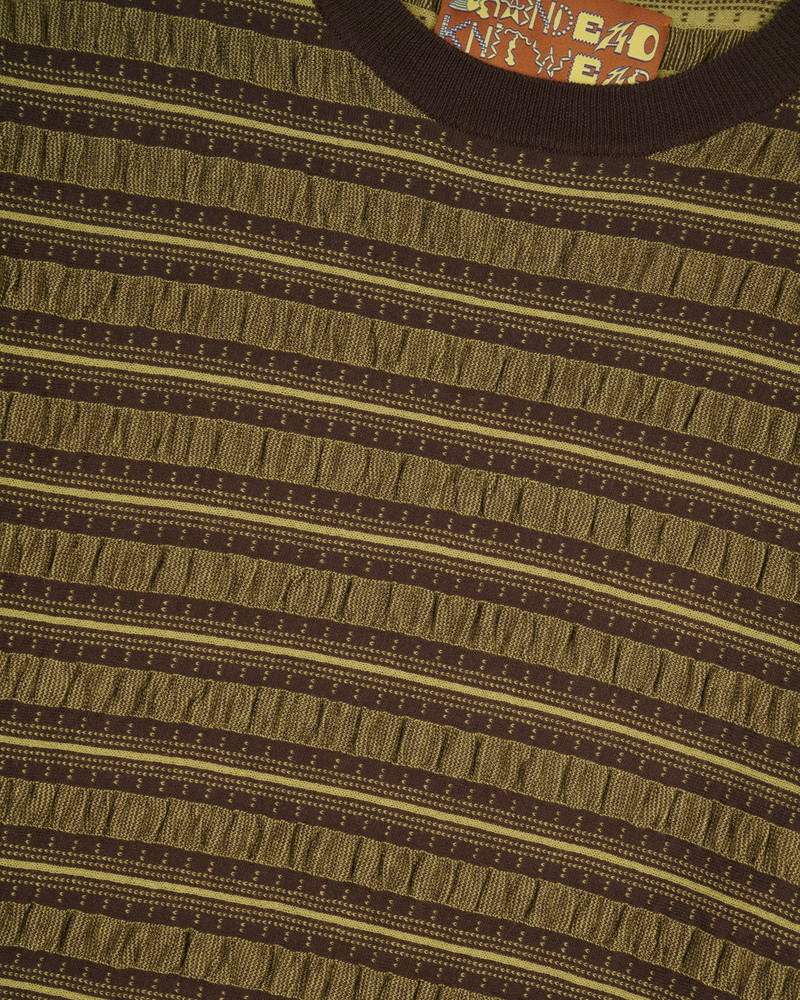 Puckered Stripe Long Sleeve Top - Green 3