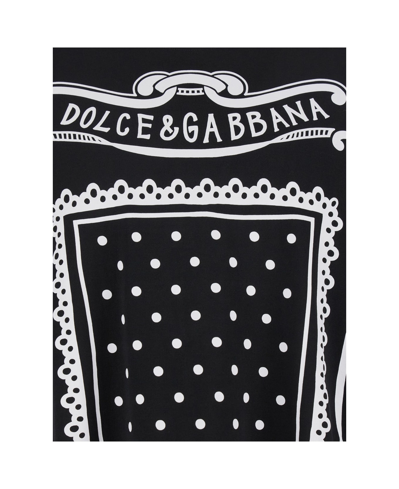 Black Crewneck T-shirt With Bandana Print All-over In Cotton Woman - 3