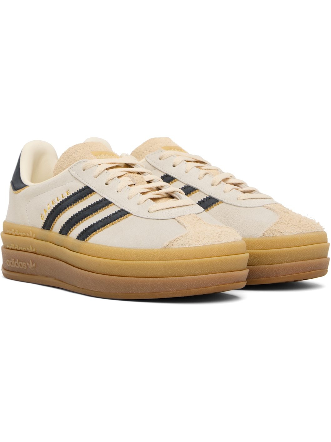 Beige & Black Gazelle Bold Sneakers - 4