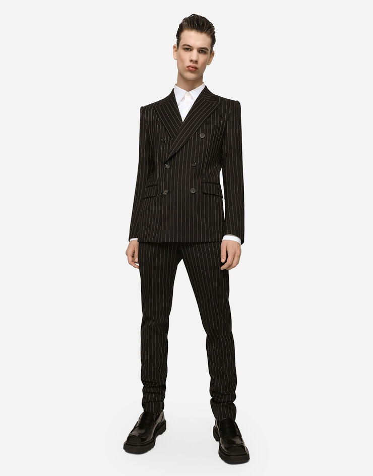 Double-breasted pinstripe stretch wool Sicilia-fit suit - 7