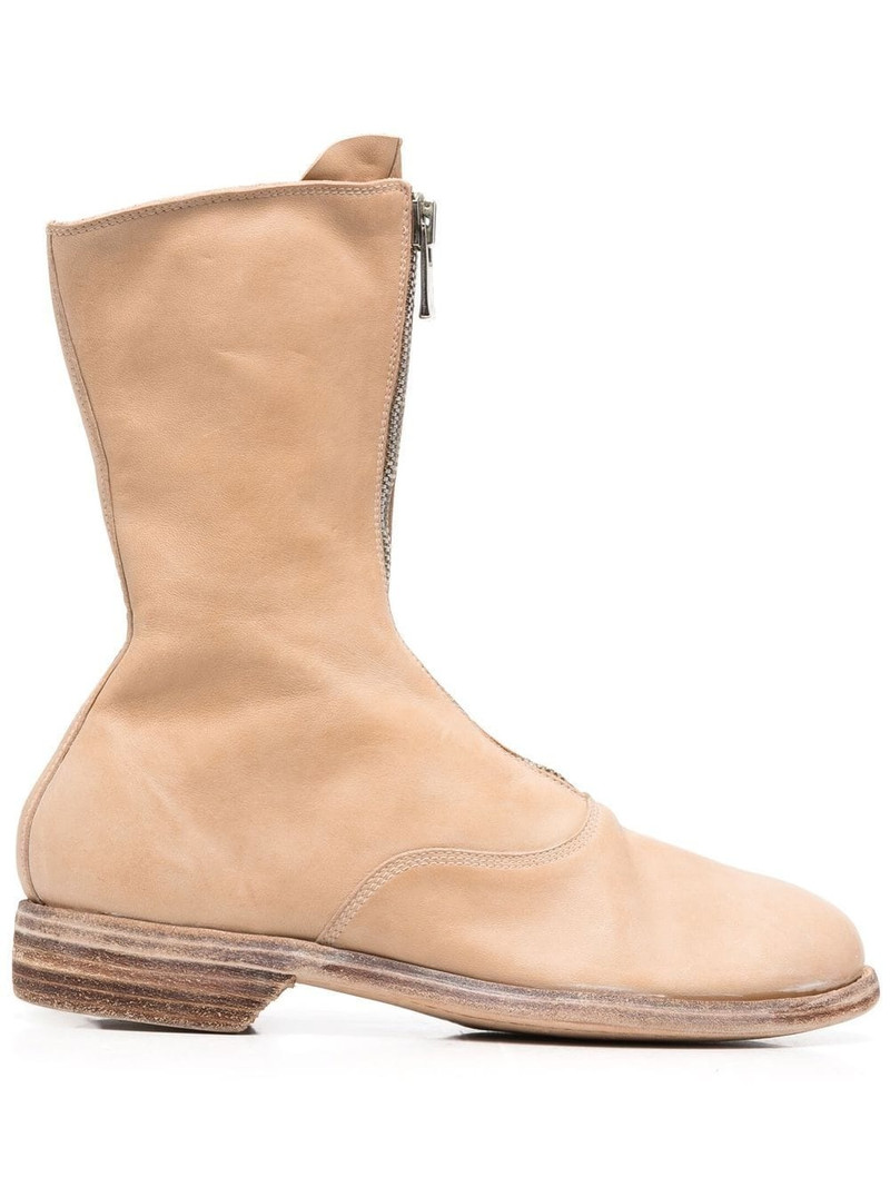 Guidi zip-up leather boots outlook