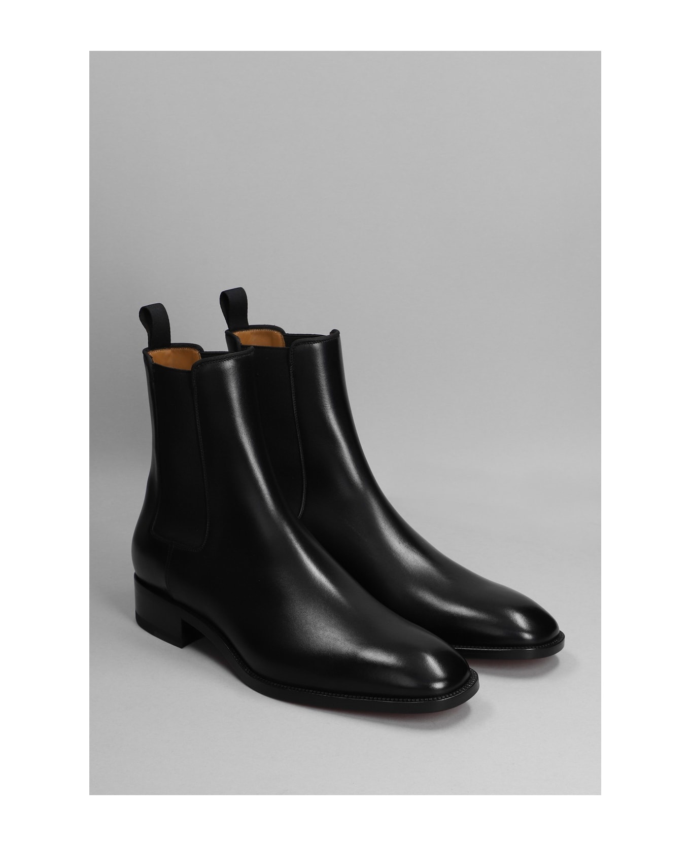 Samson Flat Ankle Boots In Black Leather - 2