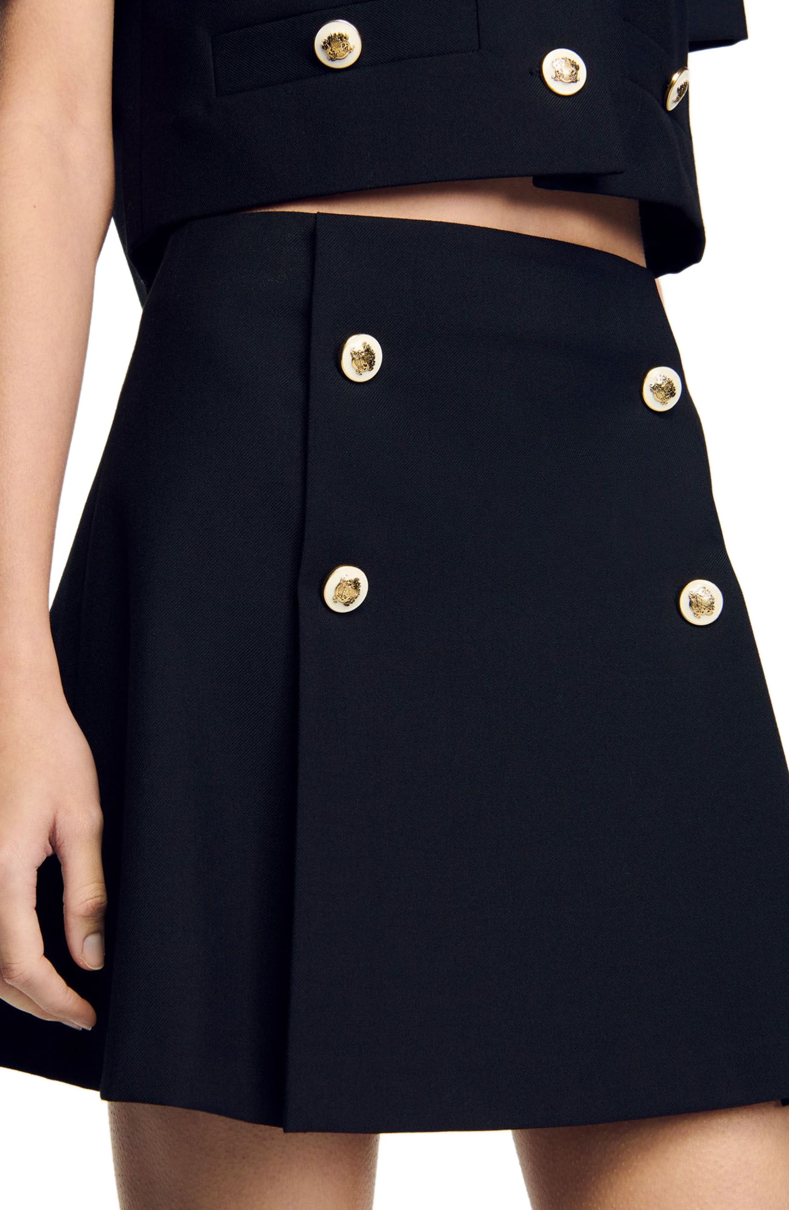 SANDRO Short pleated skirt in Black at Nordstrom - 4
