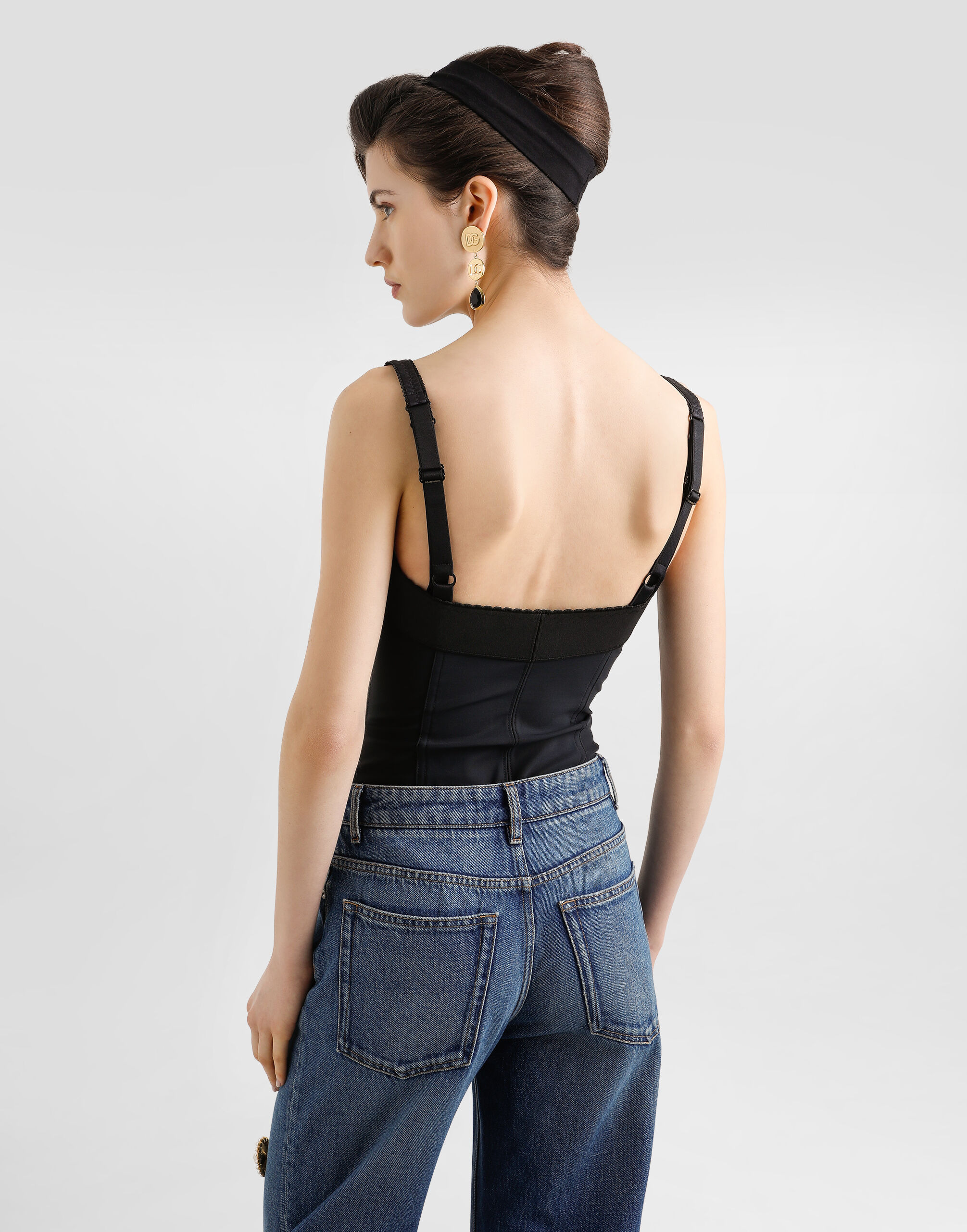 Elastic satin bustier top - 3