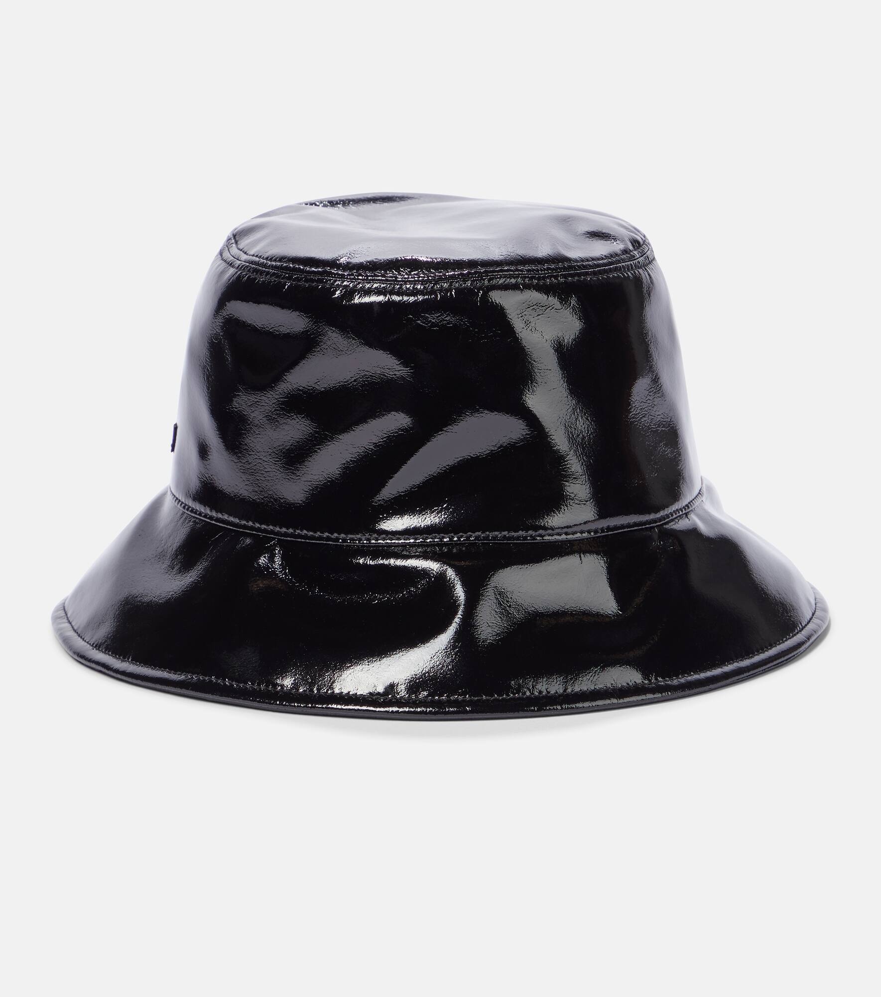 Faux patent leather bucket hat - 1