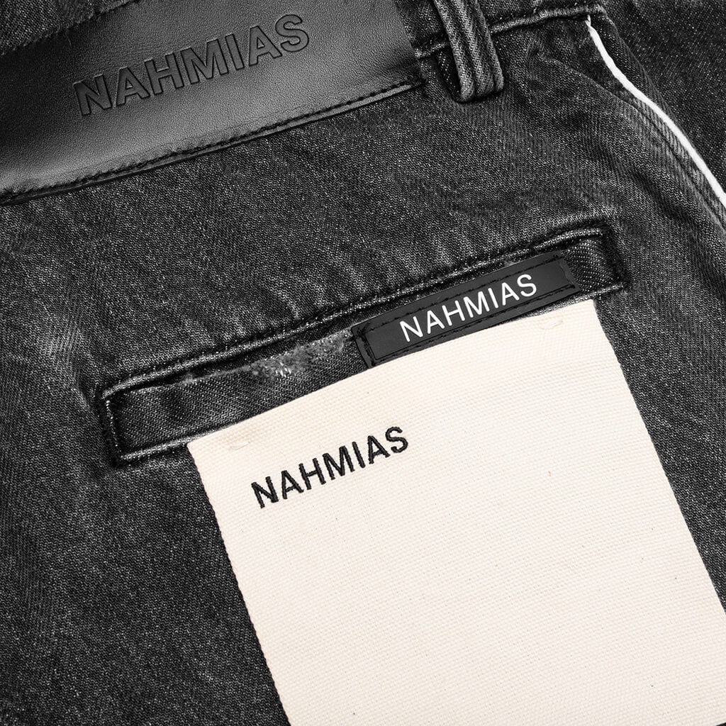DENIM TRACK LOGO CARGO PANTS - DARK WASH - 5