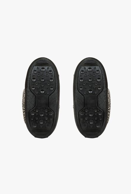 Capsule After ski - Quilted nylon après-ski boots with ivory and black Balmain monogram pattern - 4