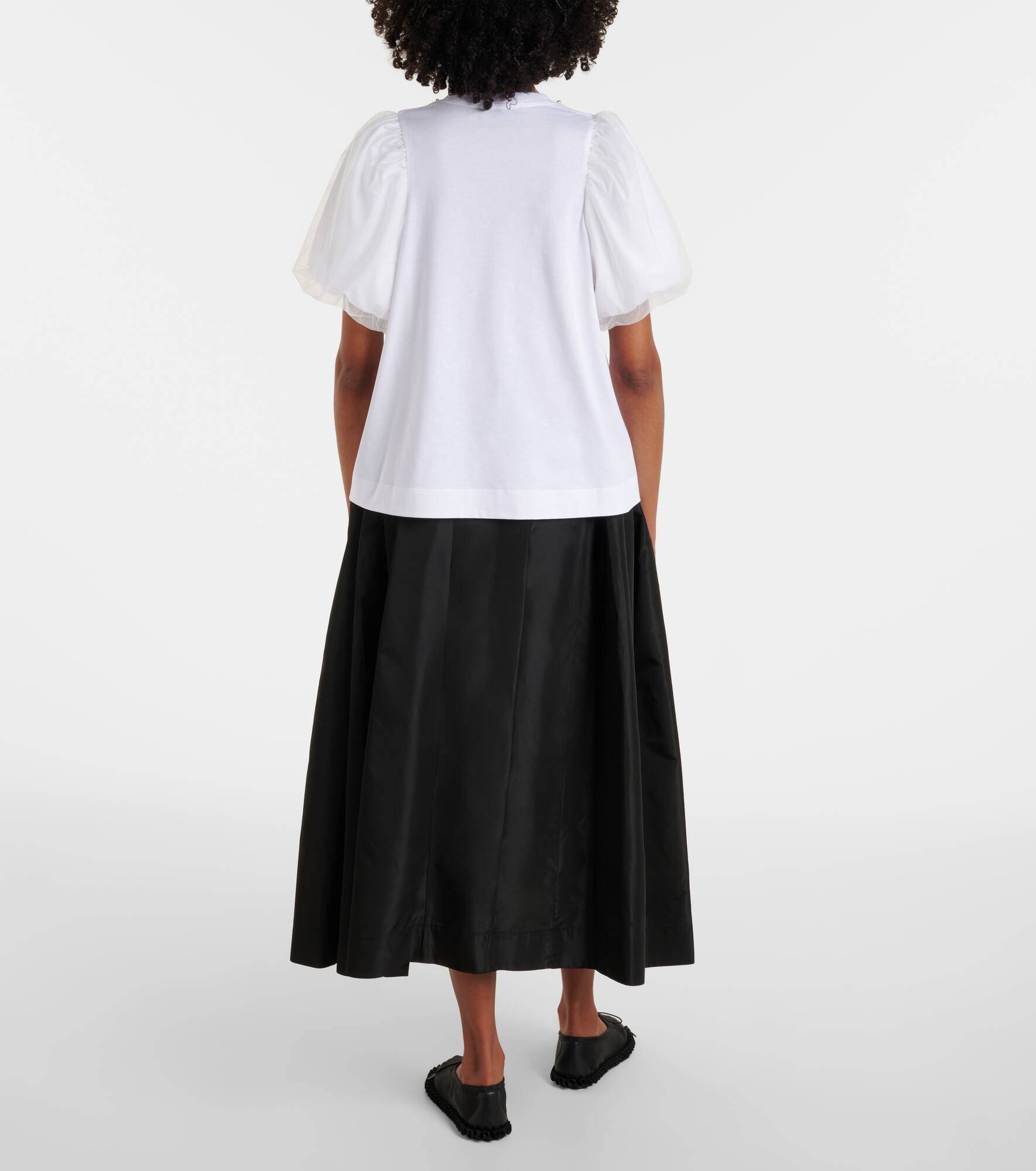 Puff-sleeve cotton jersey T-shirt - 3