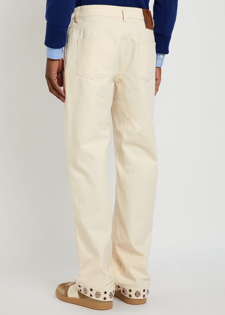 Valentino Garavani Stud-embellished Straight-leg Cotton Jeans - 3