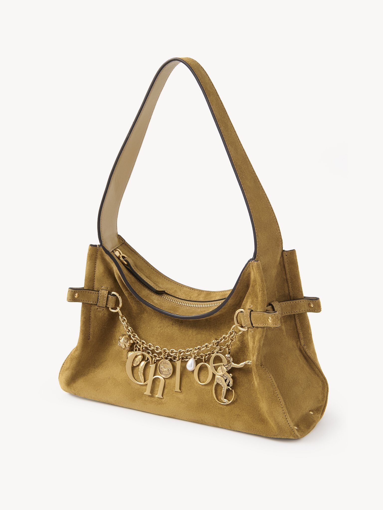 CHLOÉ CHARMS HOBO BAG IN SUEDE LEATHER - 2
