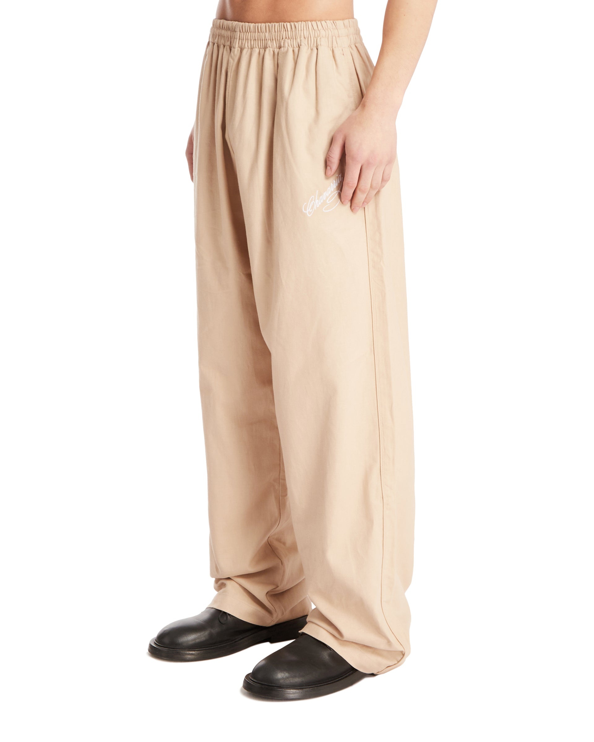Beige Track Pants with Logo - 4