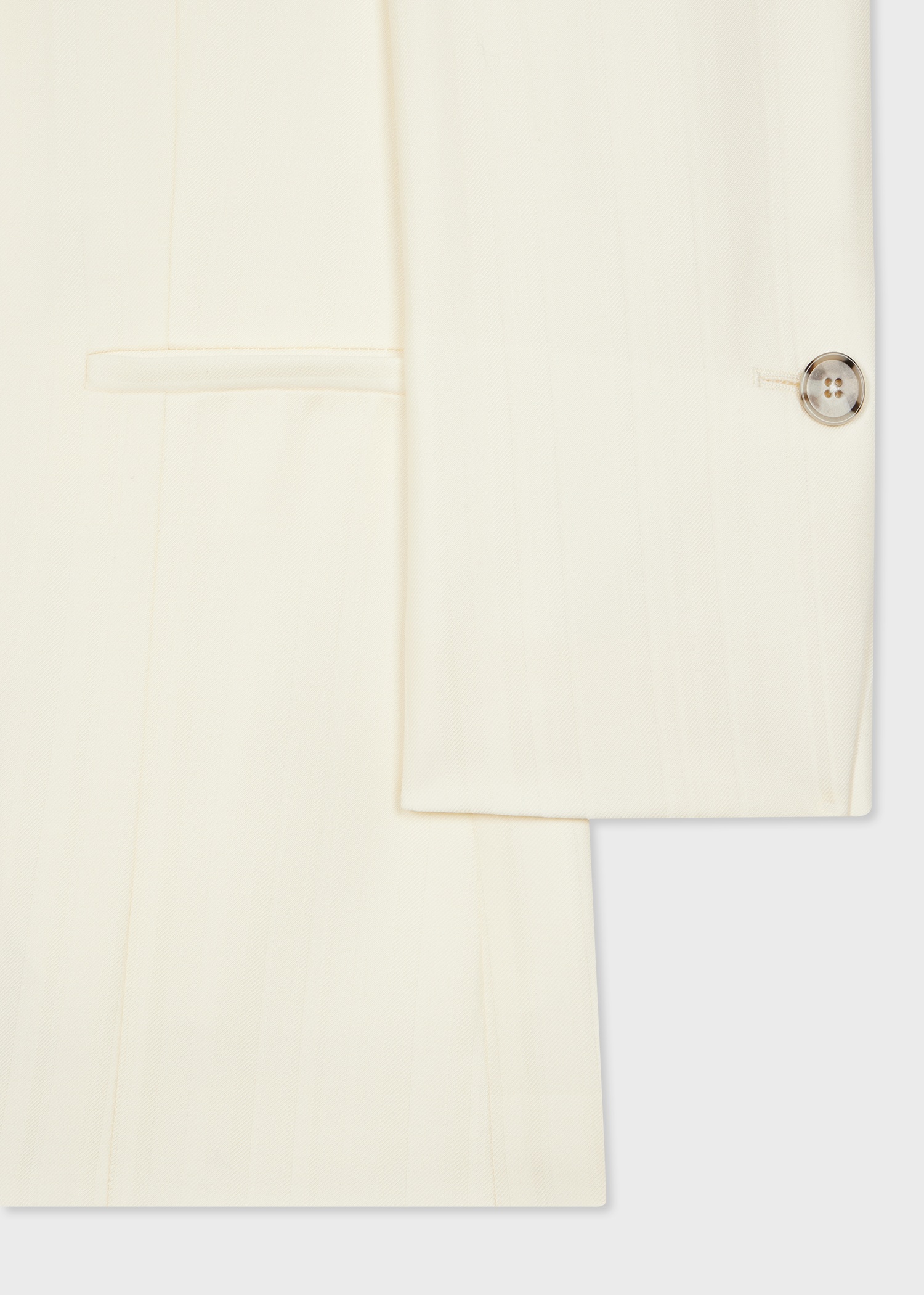 Women's Ivory Wool 'Shadow Stripe' Blazer - 2