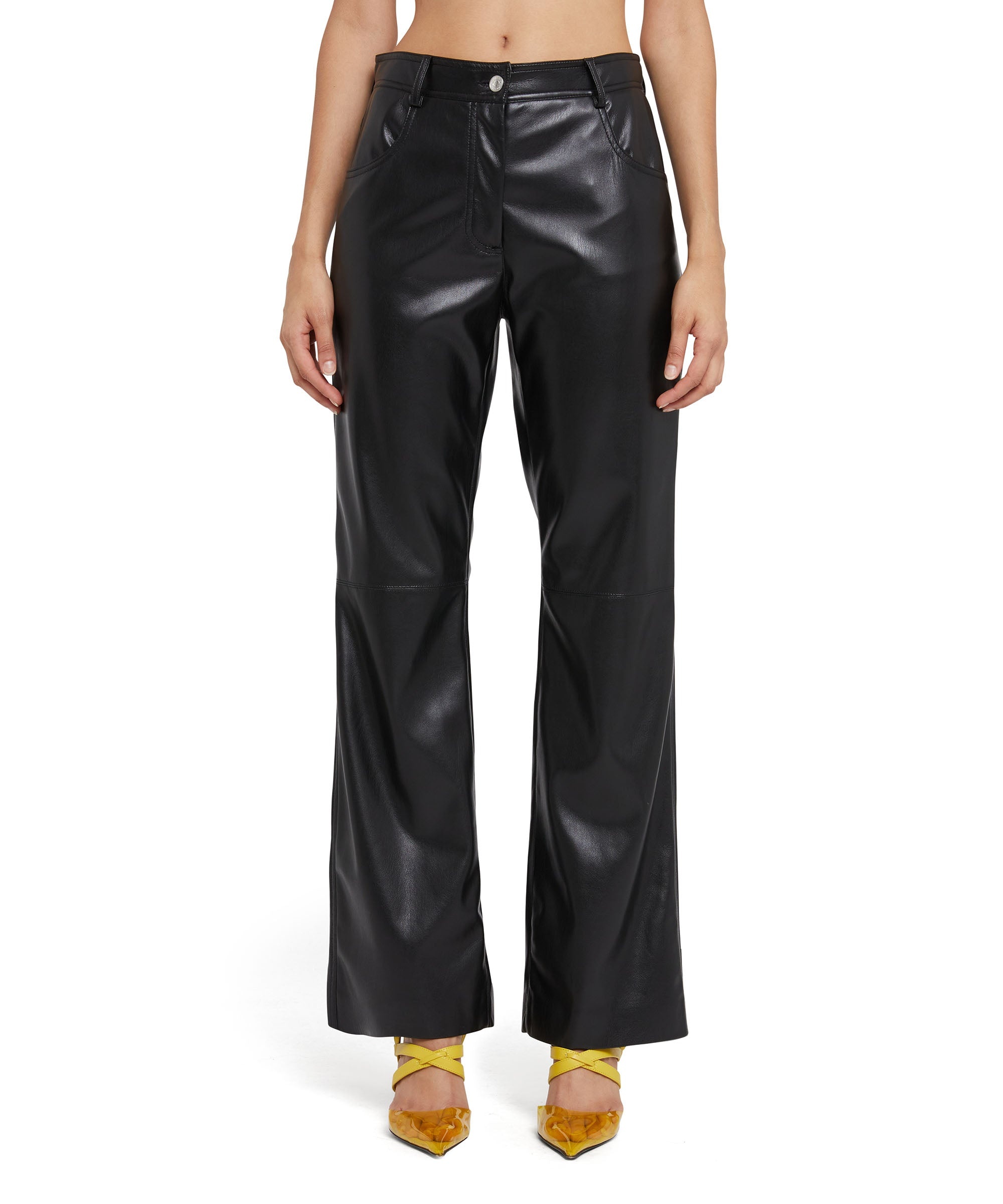 Straight leg trousers in eco leather - 2