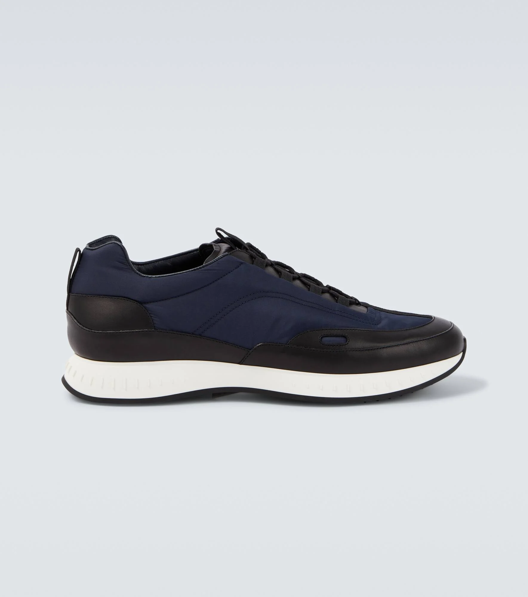 Leather-trimmed slip-on sneakers - 1