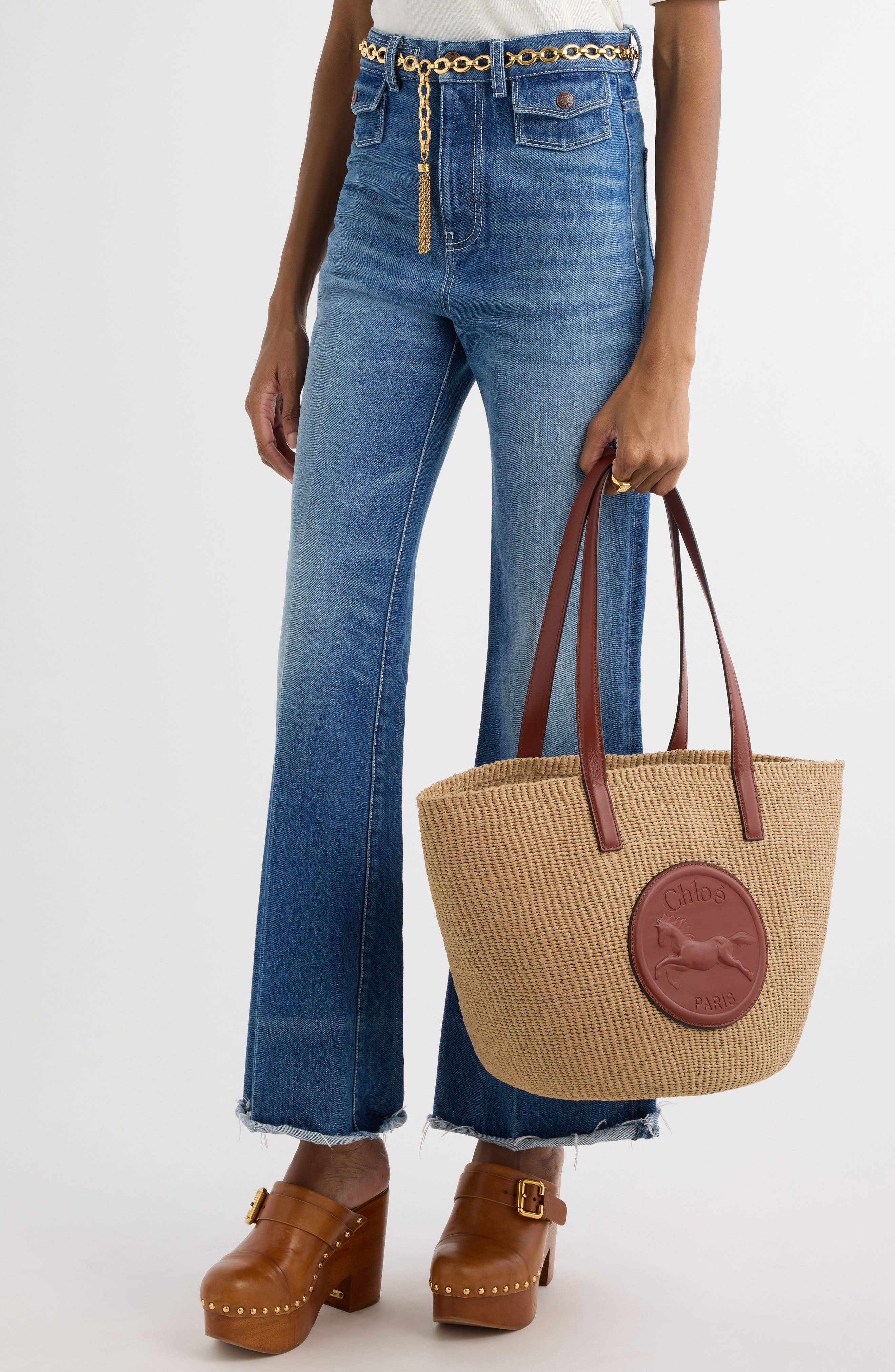 Chloé Large Horse Medal Basket Bag in 27S Sepia Brown at Nordstrom - 2