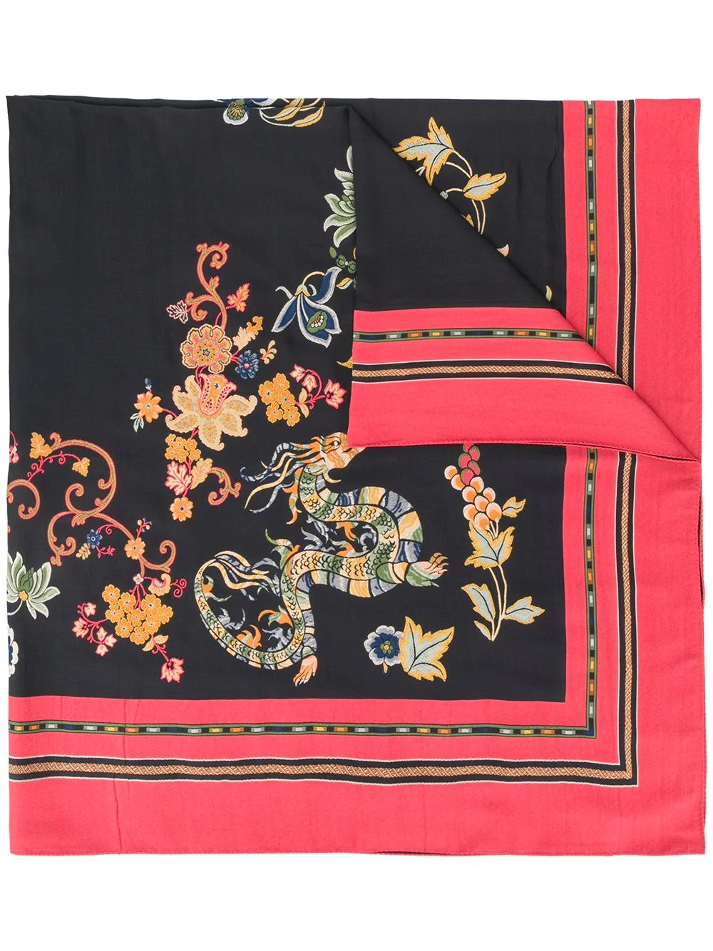 paisley print silk scarf - 1