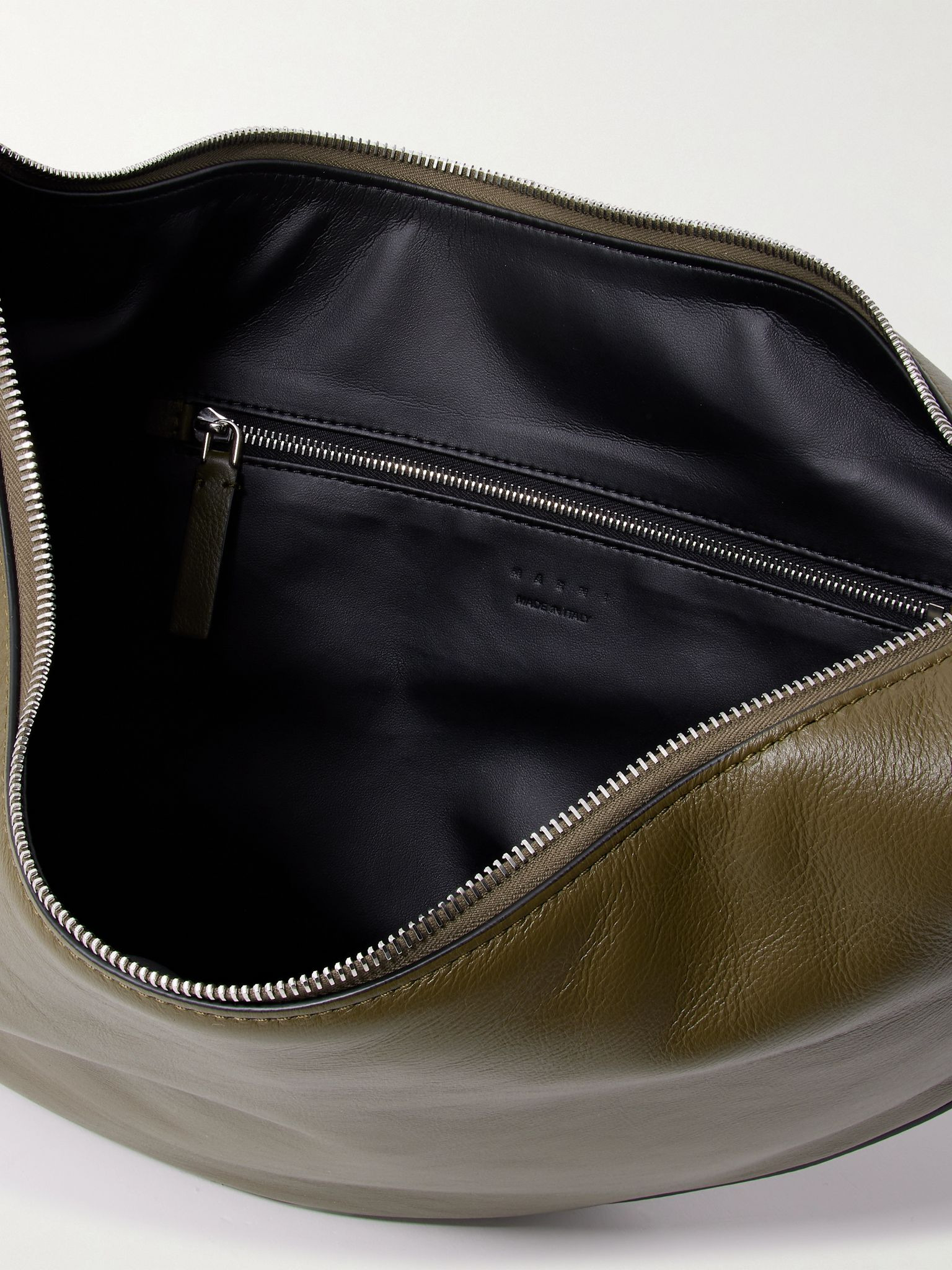 Leather shoulder bag Army green - 5