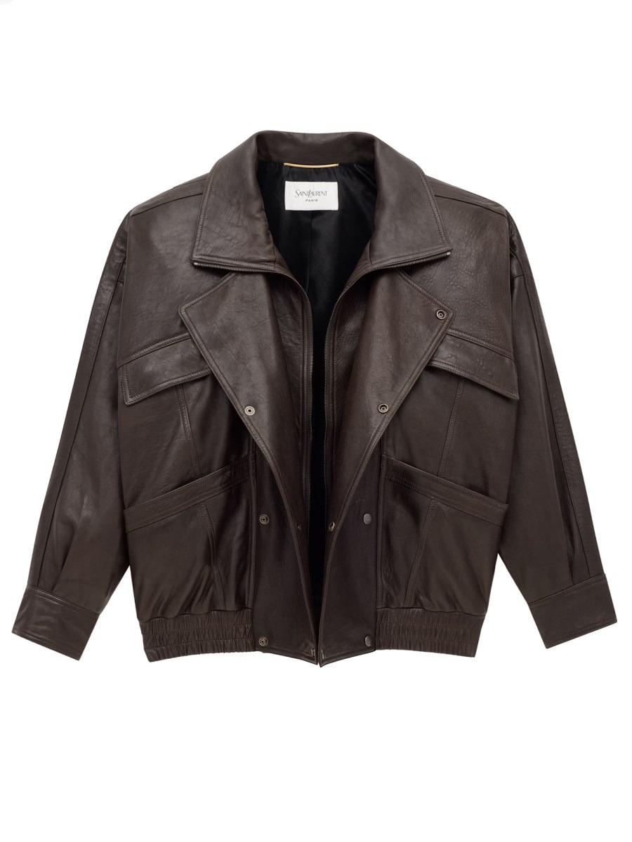 LEATHER "BALLOON" BOMBER JACKET - 1