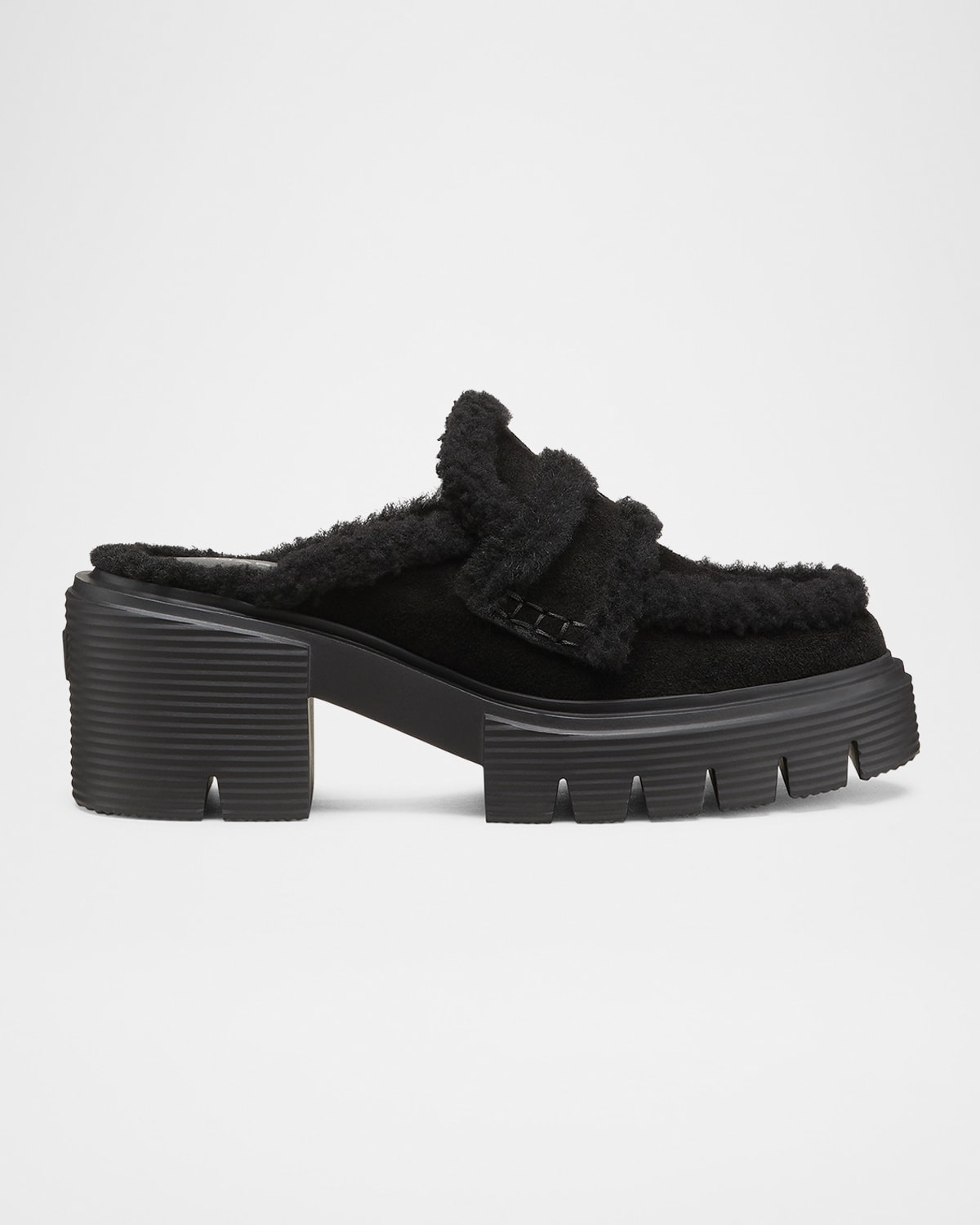 Lennox Suede Shearling Loafer Mules - 1