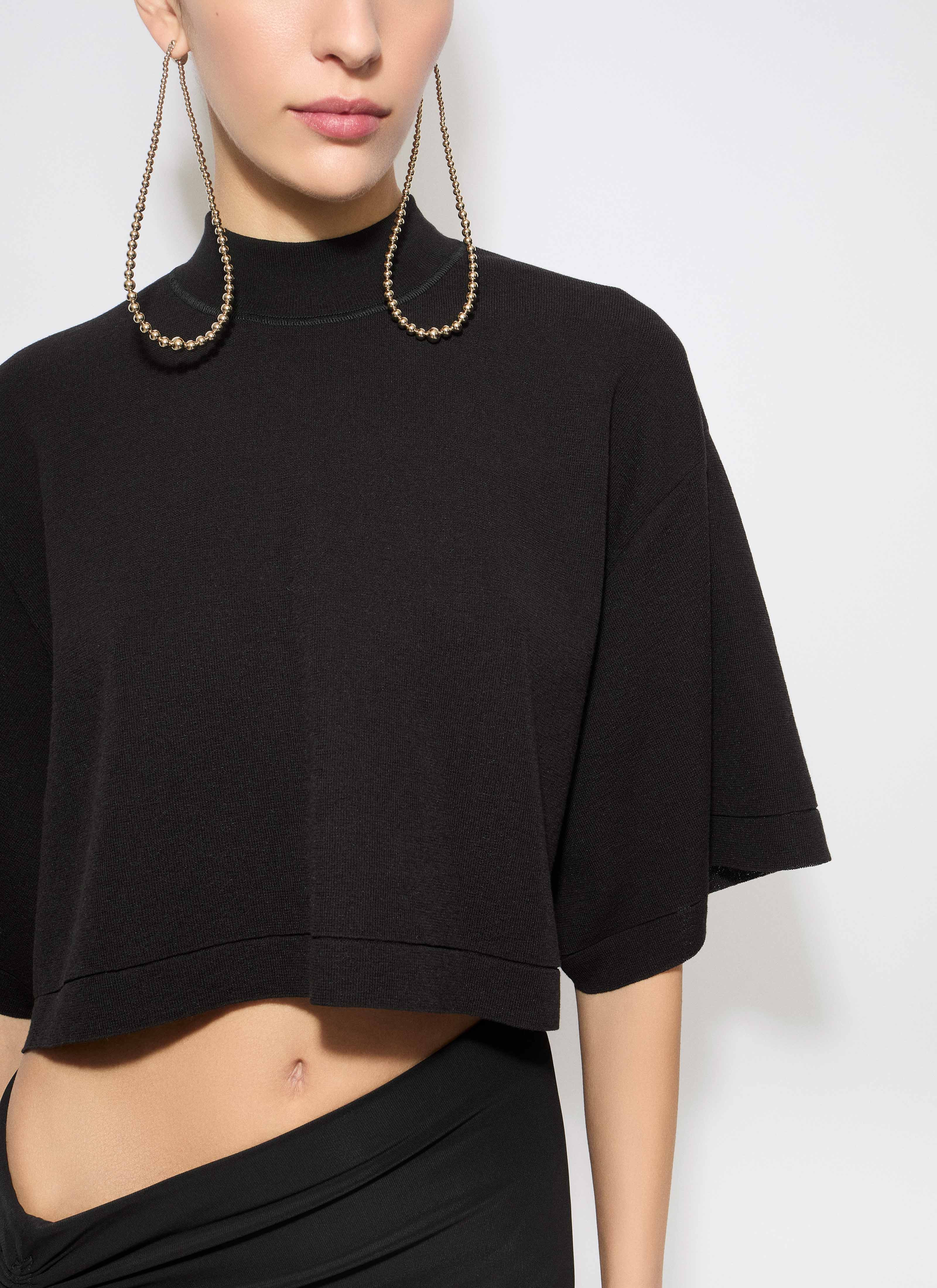 KNITTED CROPPED T-SHIRT - 5