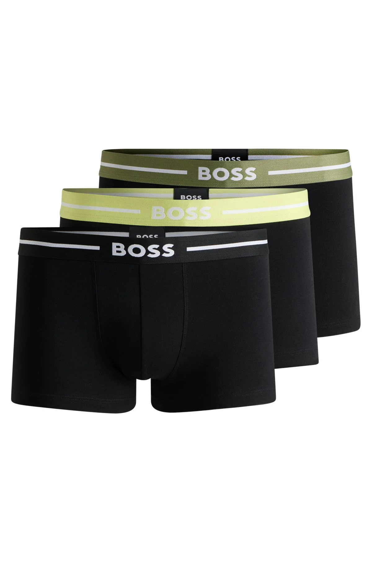 THREE-PACK OF STRETCH-COTTON TRUNKS WITH LOGO WAISTBANDS - 1