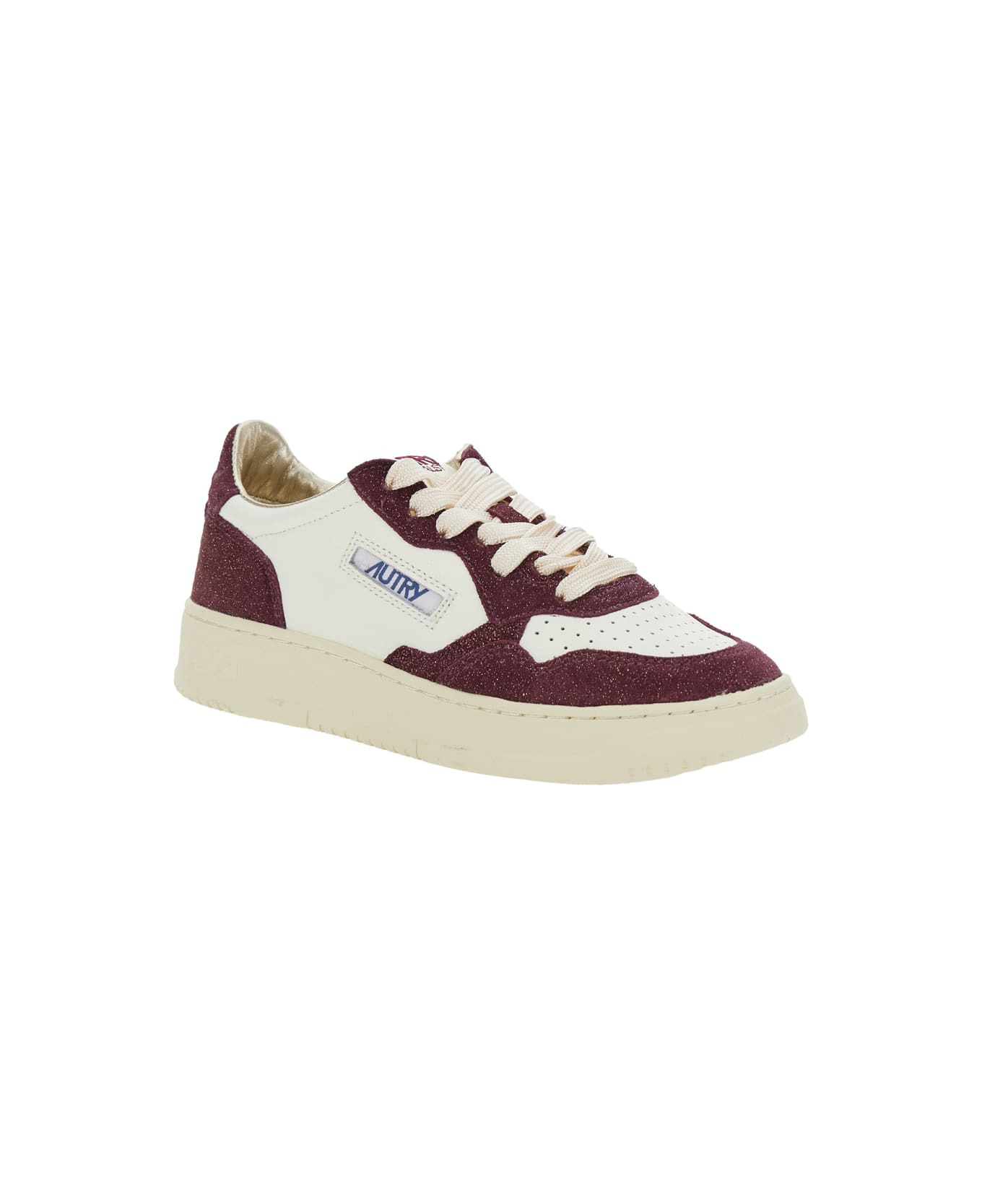 'medalist' Bordeaux Low Top Sneakers With Logo Detail In Leather And Suede Woman - 2