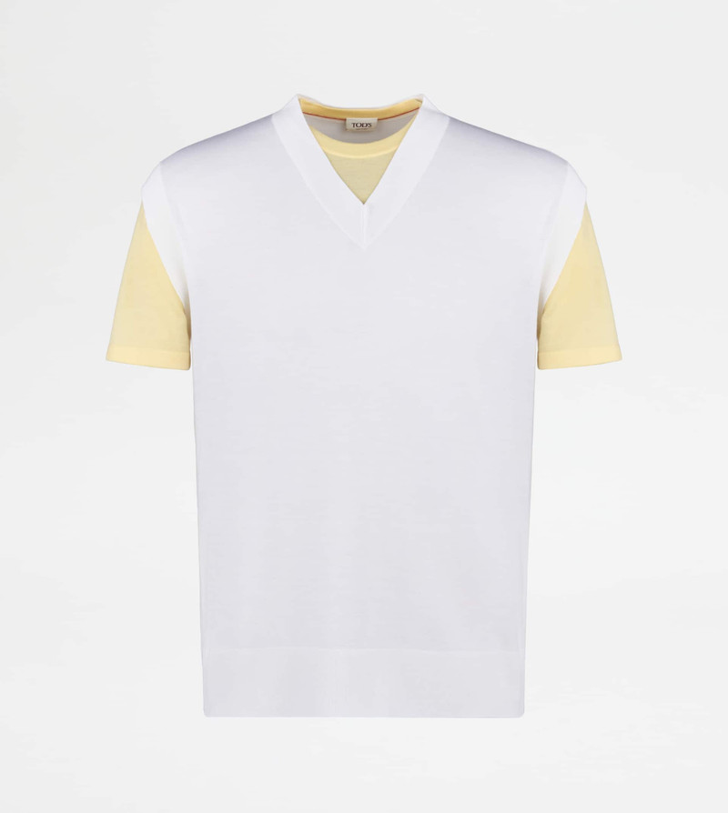 T-SHIRT IN WOOL JERSEY - WHITE 1