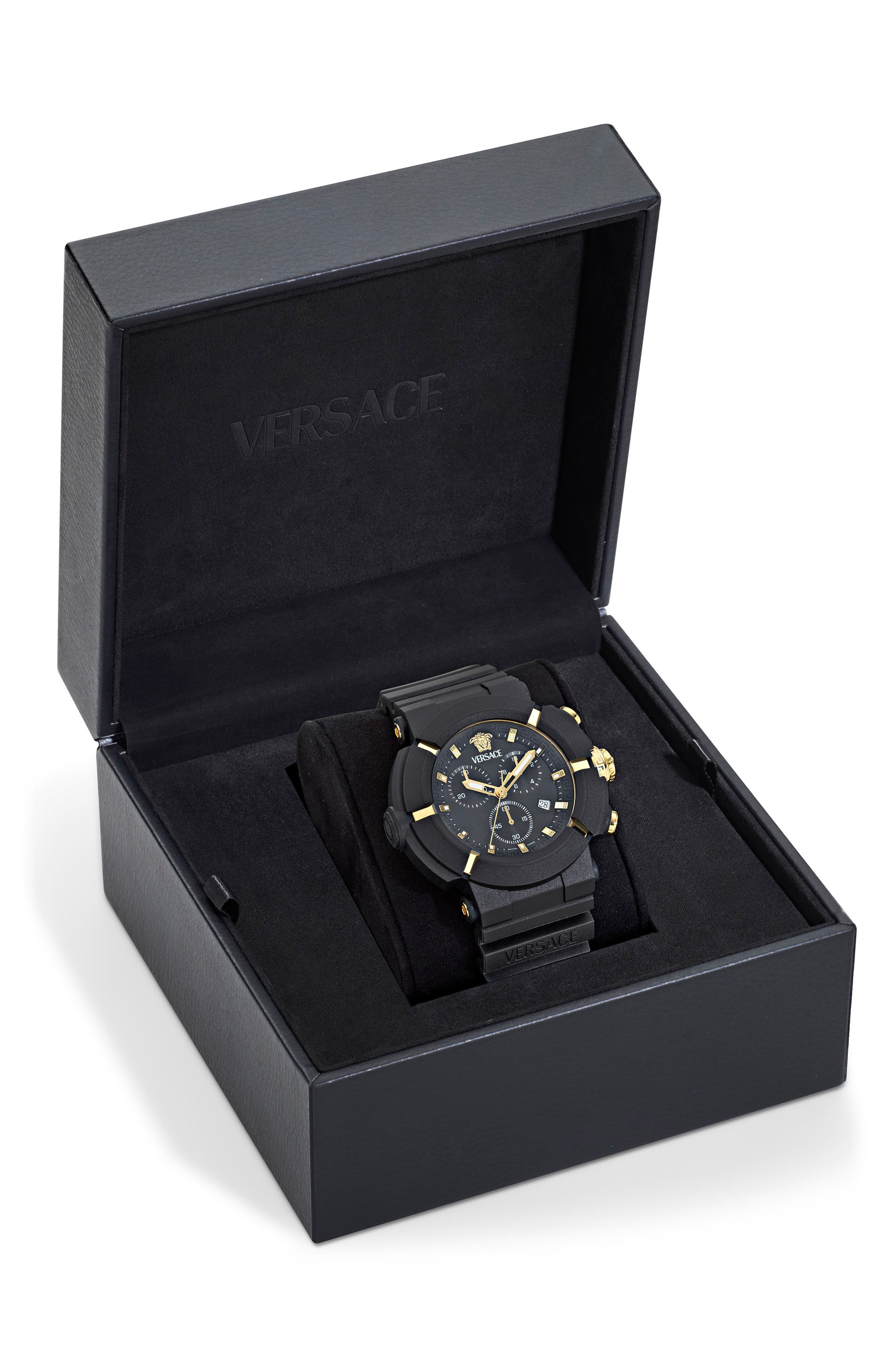 Versace Real Active Chronograph Bracelet Watch, 45mm in Black Ecoceramic at Nordstrom - 5