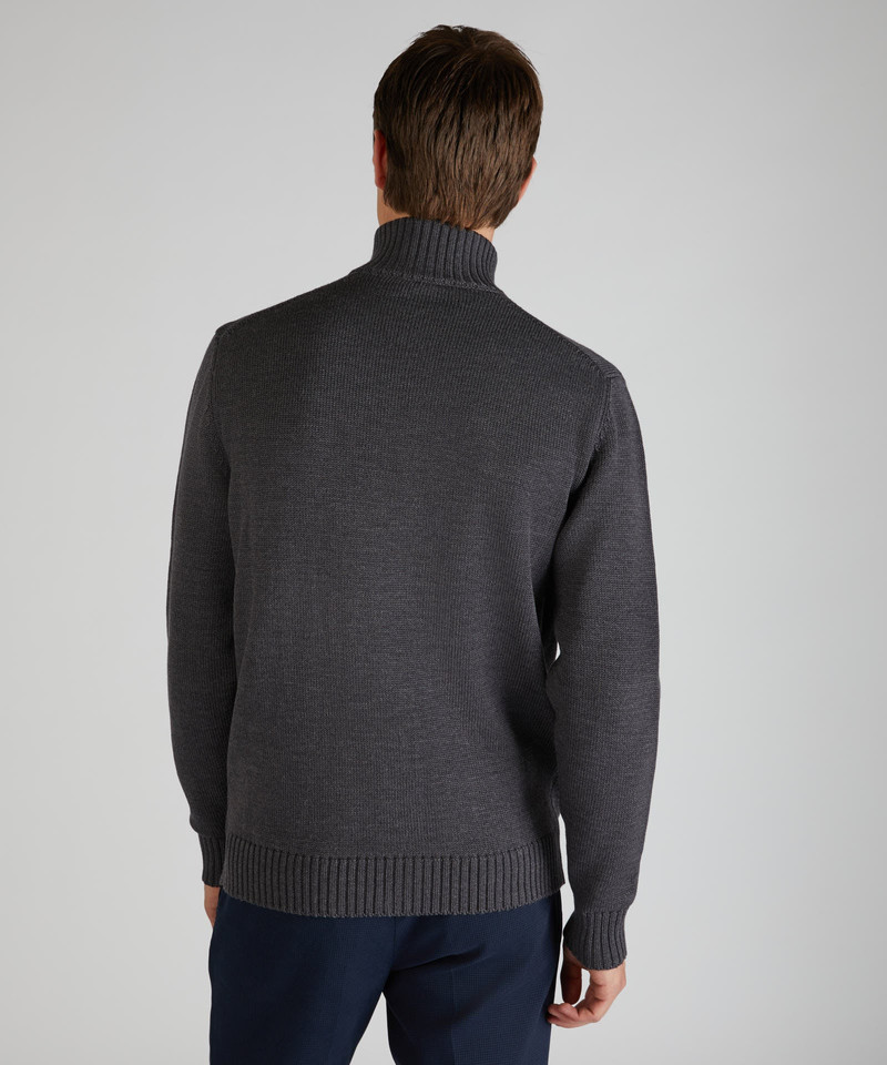 Slim-fit merino wool Bomber cardigan 3