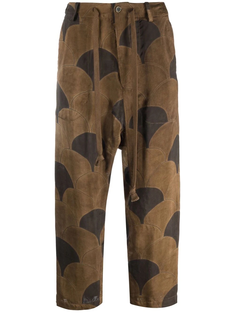 geometric-print cropped trousers - 1