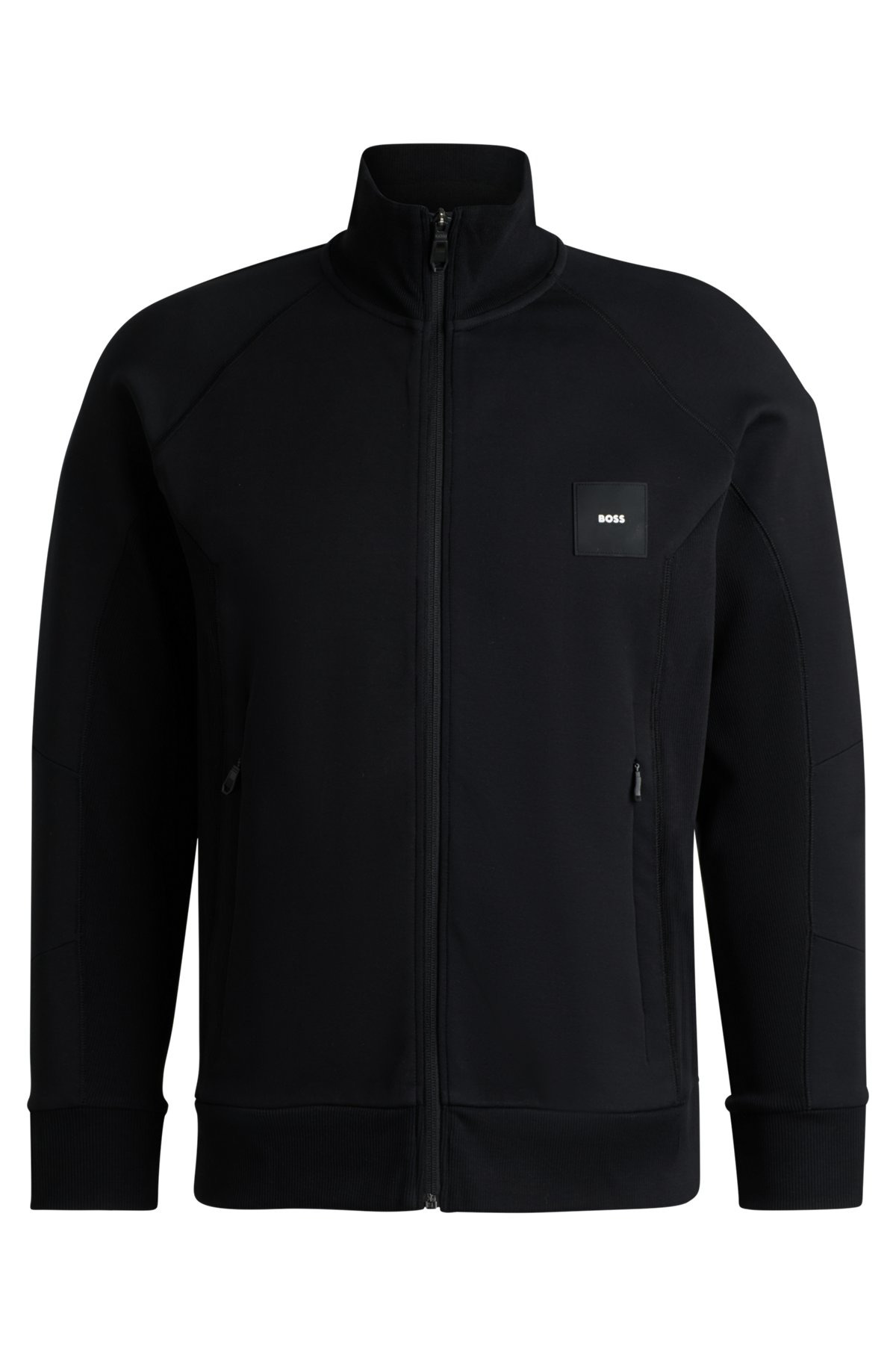 COTTON ZIP-NECK SWEATSHIRT WITH DOUBLE B MONOGRAM - 1