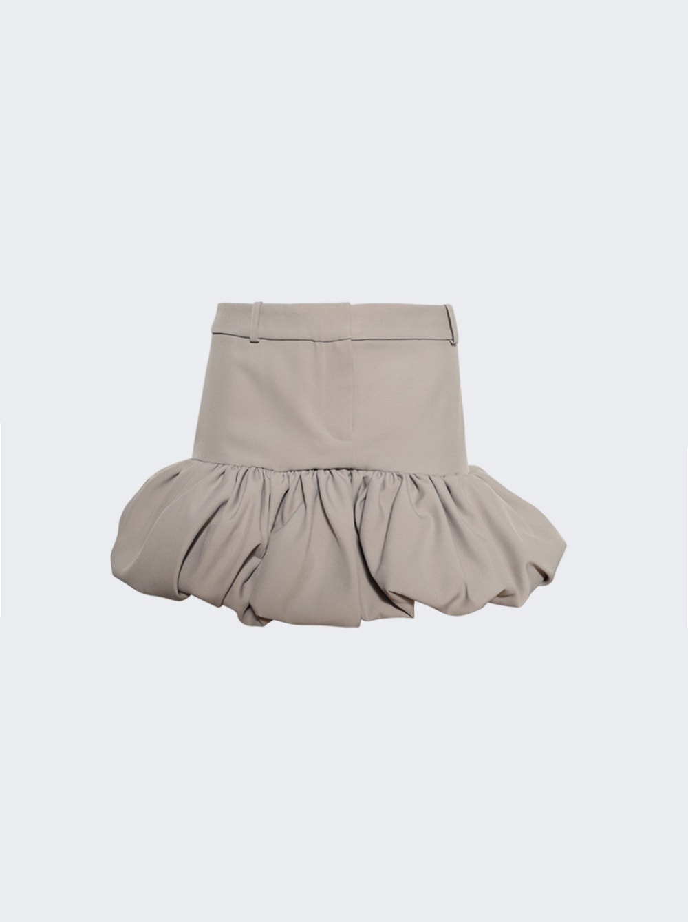 Gathered Hem Tailored Skirt Beige - 1