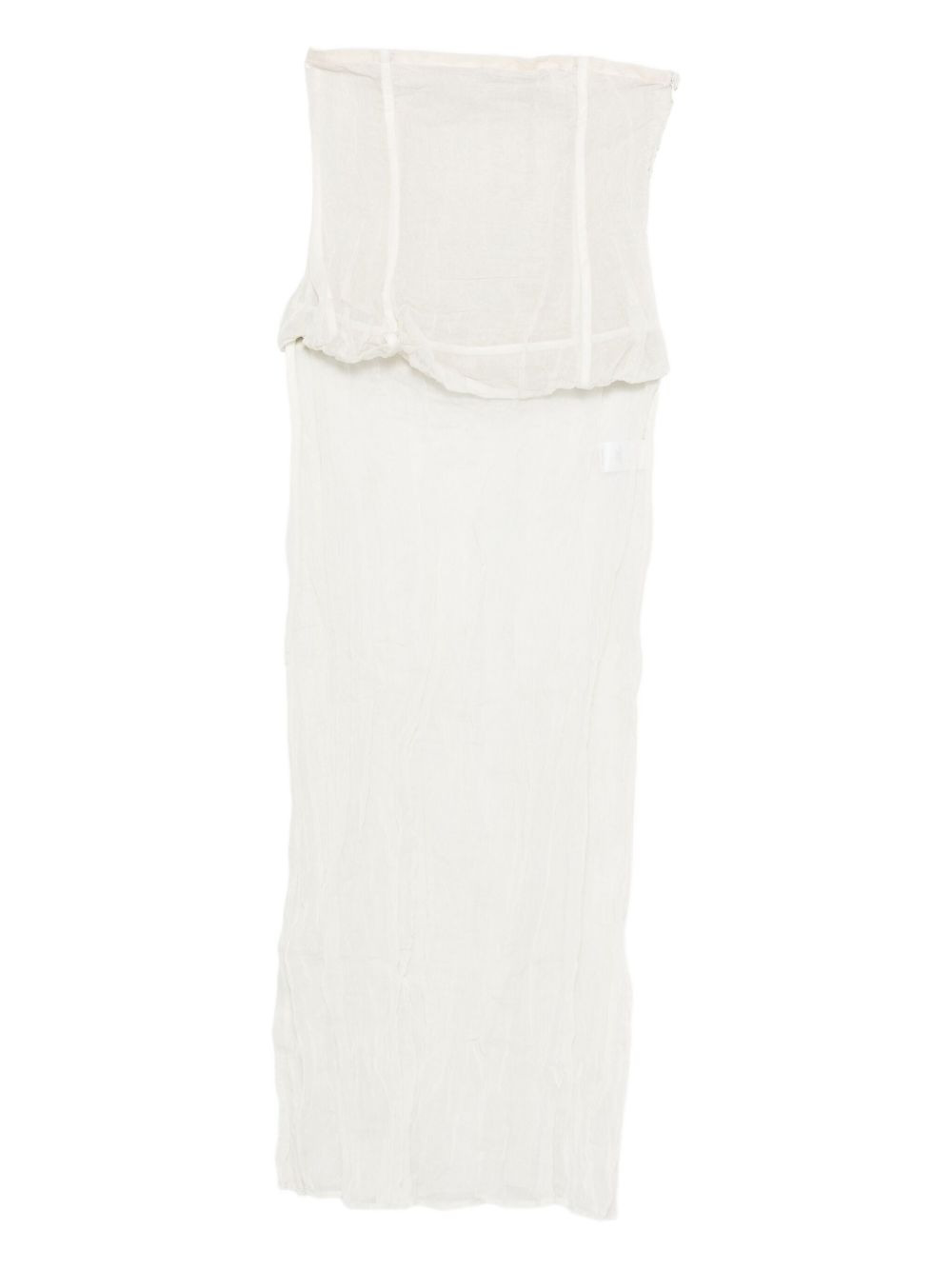 strapless pleated dress - 1