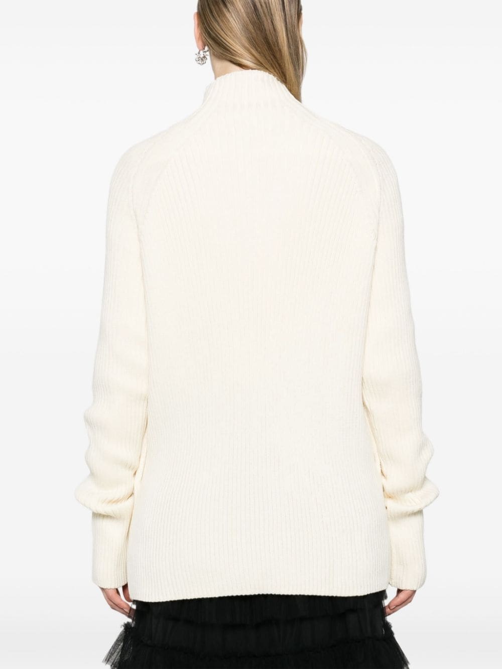 zip-up ribbed-knit cardigan - 4