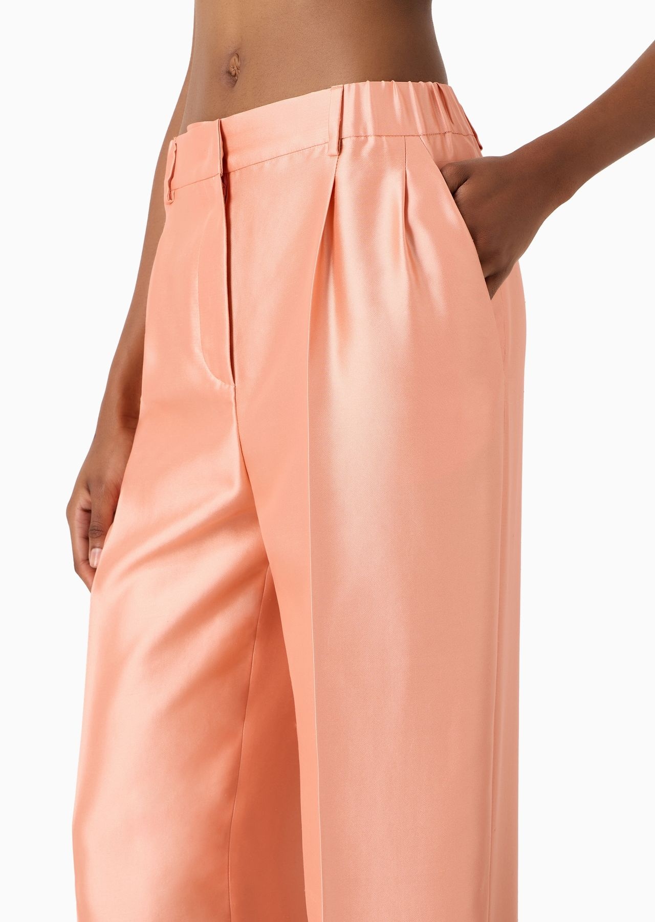 Wide-cut, silk-shantung trousers - 5