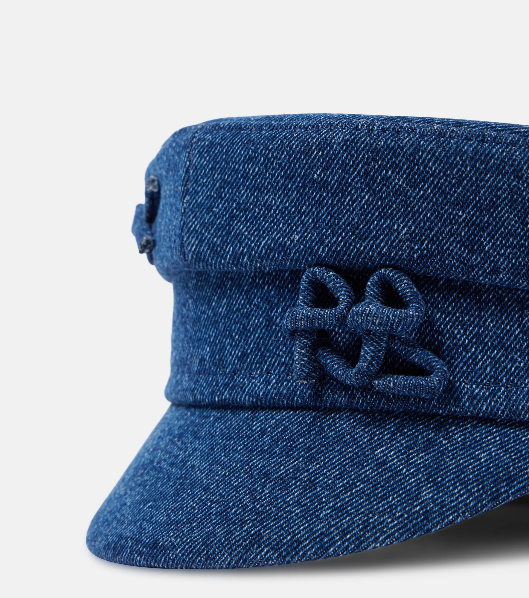 Embellished denim newsboy cap - 4