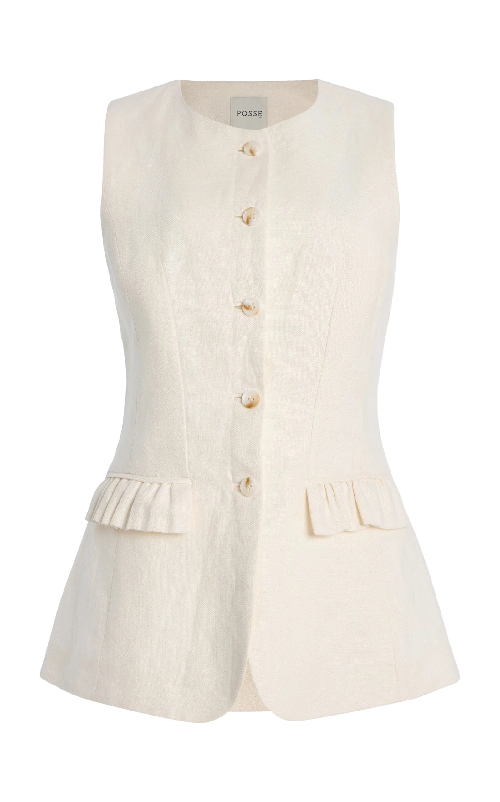 Matilda Linen Vest white - 1