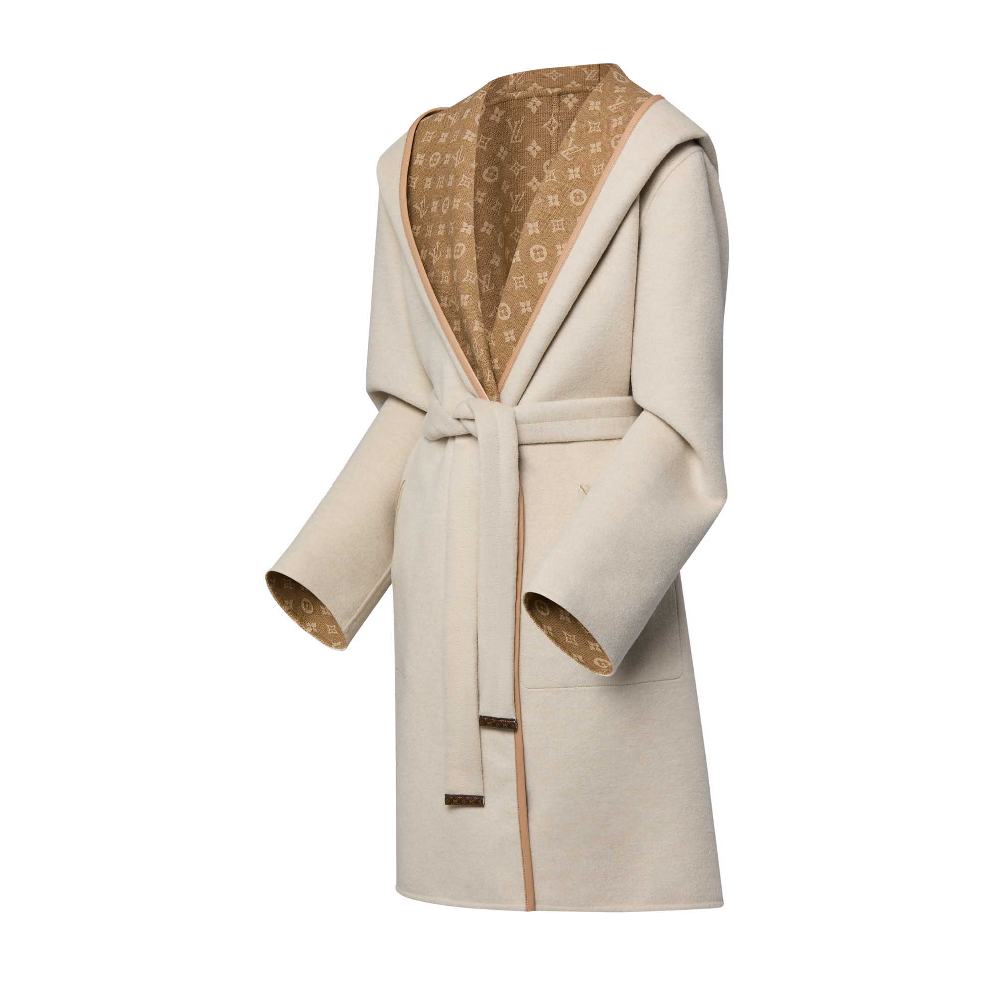 Reversible Signature Hooded Wrap Coat - 2